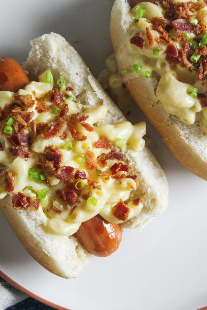 Bacon Mac & Cheese Hot Dogs - Casey's Corner Style