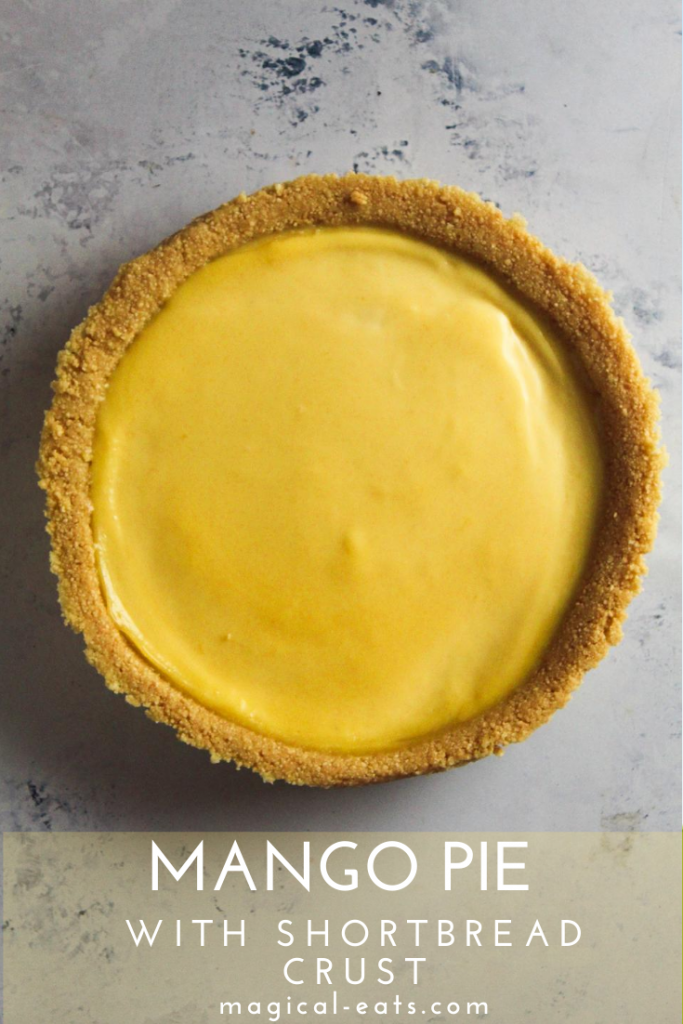 No-bake mango pie with shortbread crust pin